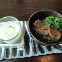 天空焼肉 星遊山 - OZmallごちそうランチ(クーポン\3800)：ジャガイモと小松菜のビシソワーズ、牛タン