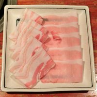 銀座しゃぶ通 - 麦とろセット 990円 の豚バラと豚ロース