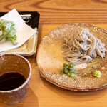 柚木元 - 2020.4 ビーフンのように細い手打ちの二八蕎麦 ミョウガタケ 本山葵 コシアブラ天ぷら