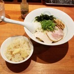 麺屋 六感堂 - 煮干和えそば＋炊き込みご飯