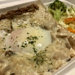 びすとろMARU - 自家製ベーコン木の子温泉玉子クリームリゾット