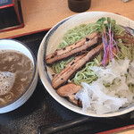 らーめん仙代 - 燻製煮干しつけ麺 ¥850
      濃厚バージョン
      大盛り 煮卵サービスm(__)m