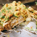 Okonomiyaki Hirano - ごはん入り、納豆トッピング