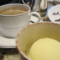 鉄板焼　恵比寿 - ランチ　ゆずシャーベットとコーヒー