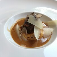 プリミ・バチ - トリュフ、パルミジャーノ、牛ほほ肉マルサラ煮込み、ポレンタ