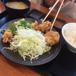 からやま - ネギ塩レモンと唐揚げの合い盛り定食（＾∇＾）