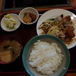 そば処高砂 - 焼肉定食。肉厚めで超美味い