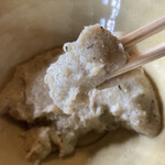 慈久庵 - お好みで、ネギと味噌を付けて頂きます