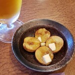 Sumibiyakitori Enkakudou - ランチのつまみメニューはいもかもやしの2種類