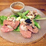 ラ プランシュ - 帆立とサーロインの昆布〆