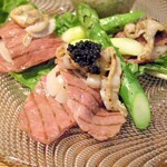 ラ プランシュ - 帆立とサーロインの昆布〆