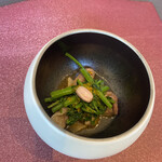 プレゼンテ スギ - メニュー外おまけの猪肩ロースをクレソンなどとしゃぶしゃぶ