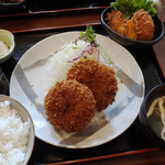 とんかつ ひのや - メンチかつ定食1000円税込