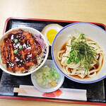 Tokiwa Shiyokudou - ミニどんぶりセット 　ソースカツ丼、うどん冷