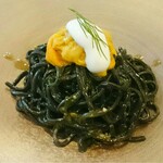 prospero - =イカスミを練り込んだ黒いタリオリーニ 　新鮮な生ウニとリコッタチーズを添えて=