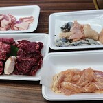 seinikutenchokueioumigyuuchokubaijo - 本日購入した肉類です、食べすぎかな。