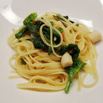レストラン オネット - 小柱と菜の花、からすみのオリーブオイルパスタ