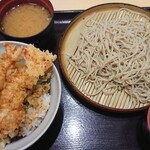 Tendon Tenya - 上天丼蕎麦(1人前)セット1000円