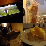 クオーレ・フォルテ - フロランタンサブレも、自家製ですよ♪ドルチェ、今日は紅茶ソースのチーズケーキ☆そろそろお店が落ち着いてきたな。