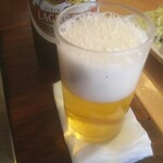 お好み焼き まりや - ビールで乾杯の巻。