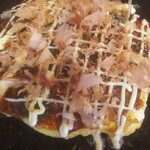 お好み焼き まりや - ワタクシ作、月見チーズ天。