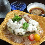 Boiled conger eel sashimi