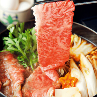 秘伝の割り下で黒毛和牛を堪能