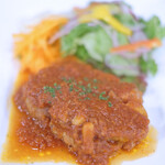 ローマイヤレストラン - スペシャルランチセット 1620円 の豚肩ロースのトマト煮 ワインビネガー風味