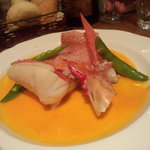 びすとろ UOKIN - 金目鯛のソテー　赤パプリカクリームソース　¥880