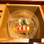 銀座 しのはら - ガラスの器に盛られた先付