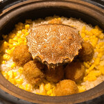 銀座 しのはら - 毛蟹ととうもろこしのコロッケご飯