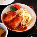 本宮庵 - 日替わりランチ、この日はロールキャベツ