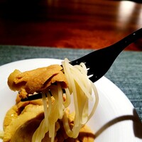 蒼 - パスタは蛤の出汁で和えてあり、それだけでもめっちゃ美味しい。