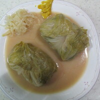 美山荘 - 鴨そぼろとフォアグラのロールキャベツ　白味噌仕立て