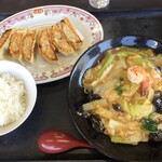餃子の王将 - 春の彩　あんかけチャンポンの餃子一人前＋ライス（小）付きのセット