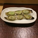 鮨 波づき - 天豆の炙り焼