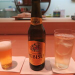 青華こばやし - エビスビール小瓶 ・ハイボール