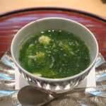 青華こばやし - 浅利、アオサ　茶碗蒸し