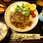 Nigori zawa - 牛風味焼定食1300円