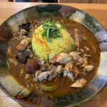 スープカレー なっぱ - 鶏なっぱスープカレー4辛＋ご飯大盛り300g 1000円＋無料　一つ一つの処理が凄く丁寧で美味