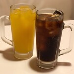 コカコーラ／オレンジ／カルピス／烏龍茶／緑茶／ジンジャーエール