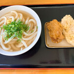 手打ちうどんますや - ひやかけ（小）＆「とり天・レンコン天」
