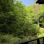 かぶと湯温泉 山水楼 - 露天風呂からの新緑