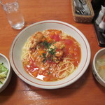 キッチン・オバサン - とりのトマト煮スパゲティ\890
