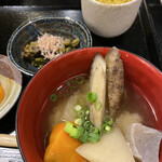 旬魚旬菜 極DINING 若旦那 - 茶碗蒸しと具沢山味噌汁