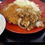 かつや - 牛バラ焼きチキンカツ定食（2020.05）