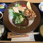 穂の香 - おろしポン酢ハンバーグ＋から揚げ