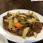 川城 - ランチの牛肉と黒豆炒め