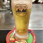 Hiroshima Okonomiyaki Dokkoi - 「アサヒスーパードライ(中ジョッキ)」@490×2