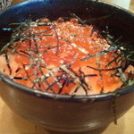 ハルコロ - １周年記念のランチ「イクラとサーモンの親子丼（６５０円）」を大盛り（１００円）